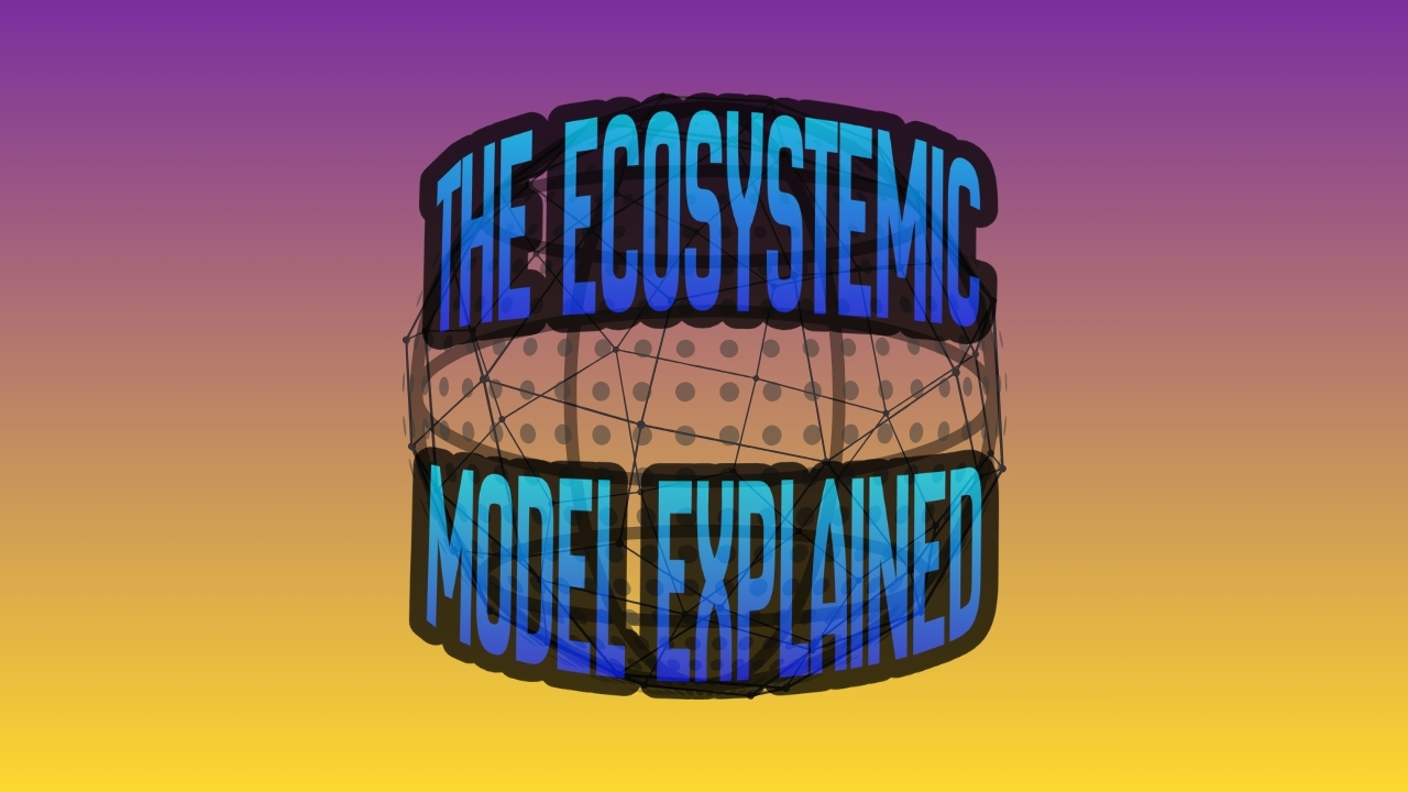 Image of ecosystemic network with the following words The Ecosystemic Model Explained